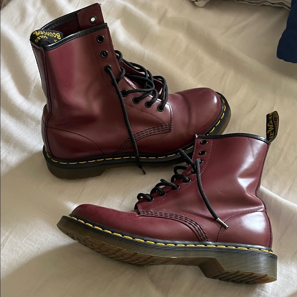 Dr. Martens Women's Cherry Red Combat Boots
